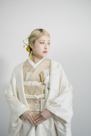 白無垢アレンジコーデ「寿鶴曲水の宴」✖ 掛下「花尽菱」