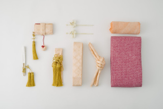 花嫁小物（五点セット金七宝 珊瑚・帯揚げオレンジ・帯赤）