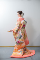 ★プラン内★色打掛「金葉kinba」優しいピンクに煌めく金糸