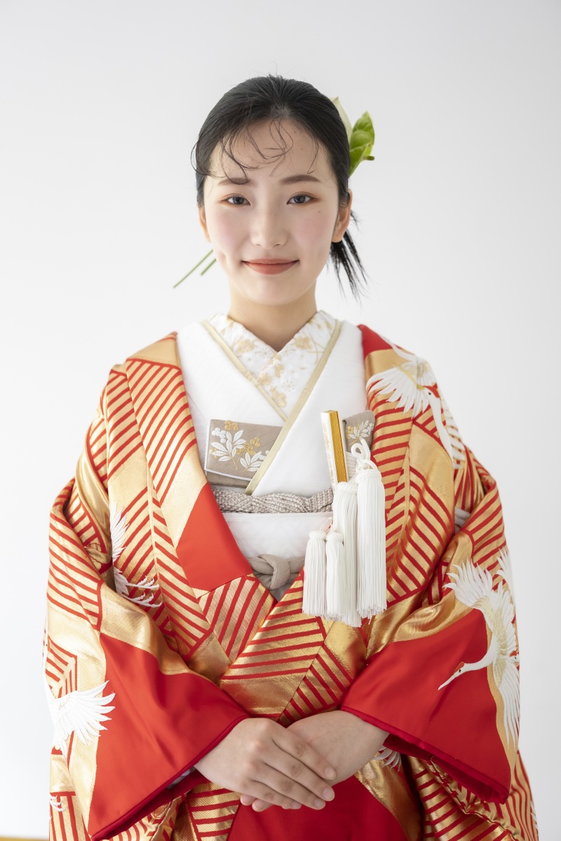 色打掛「若松菱に鶴」無病息災を願う吉祥文様