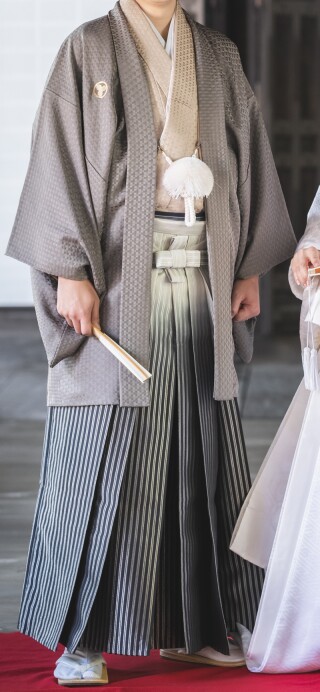 ブラウン紋付・ぼかし袴