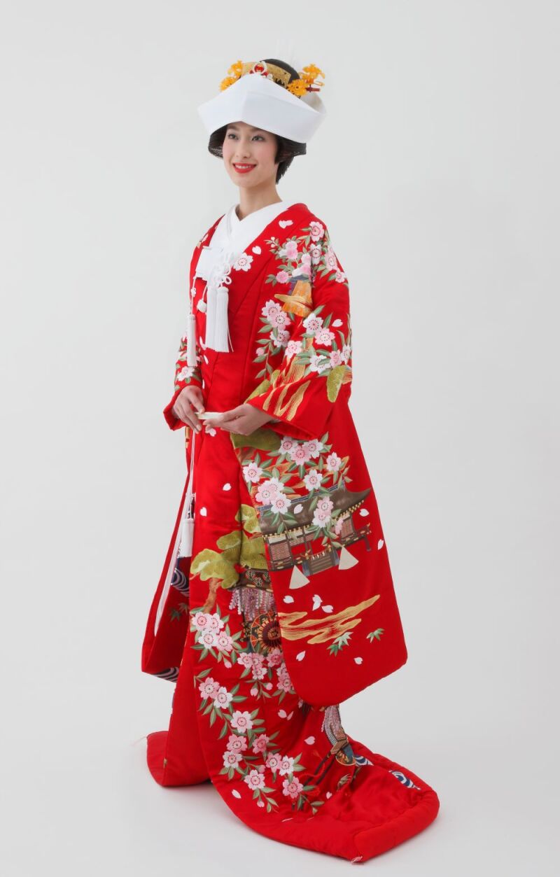 オリジナル色打掛「総刺繍 上賀茂神社文様」