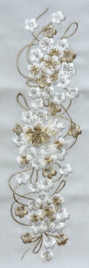 刺繡衿「花と組紐」