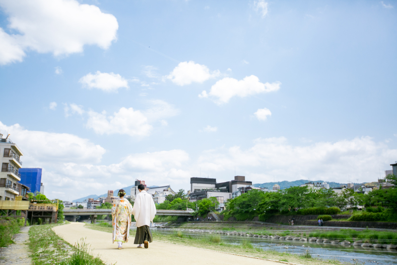 【スタジオ】追加料金なしで鴨川での撮影可・和装1点プラン（撮影60分・全データ付・衣装30着プラン内・事前試着orオンライン可）