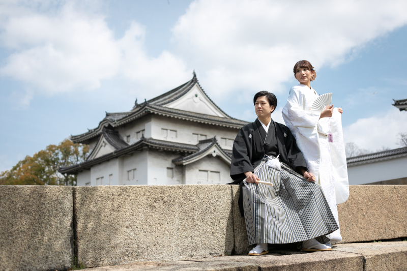 大阪城と一緒に