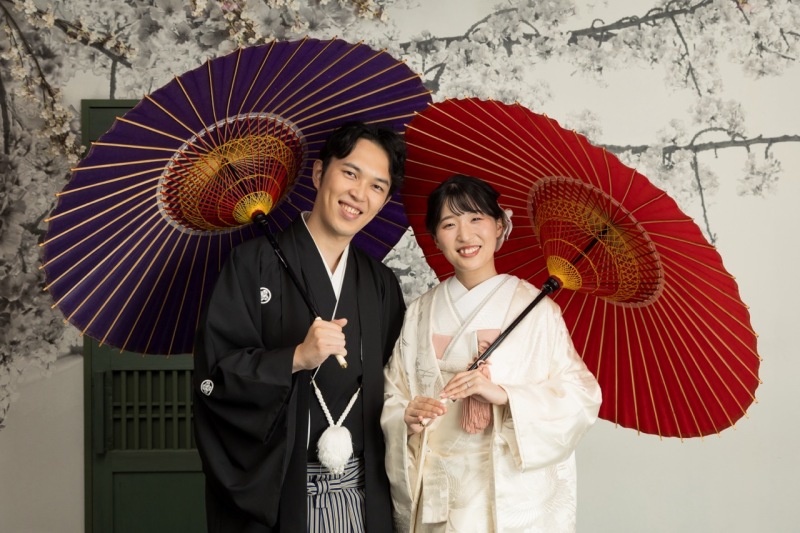 番傘ショットで華やかに