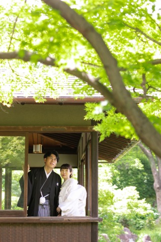 お二人のこだわりが詰まった　慶沢園ロケーション&スタジオ撮影　