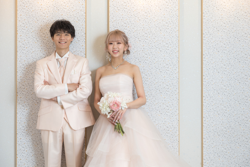 ピンク色であわせて