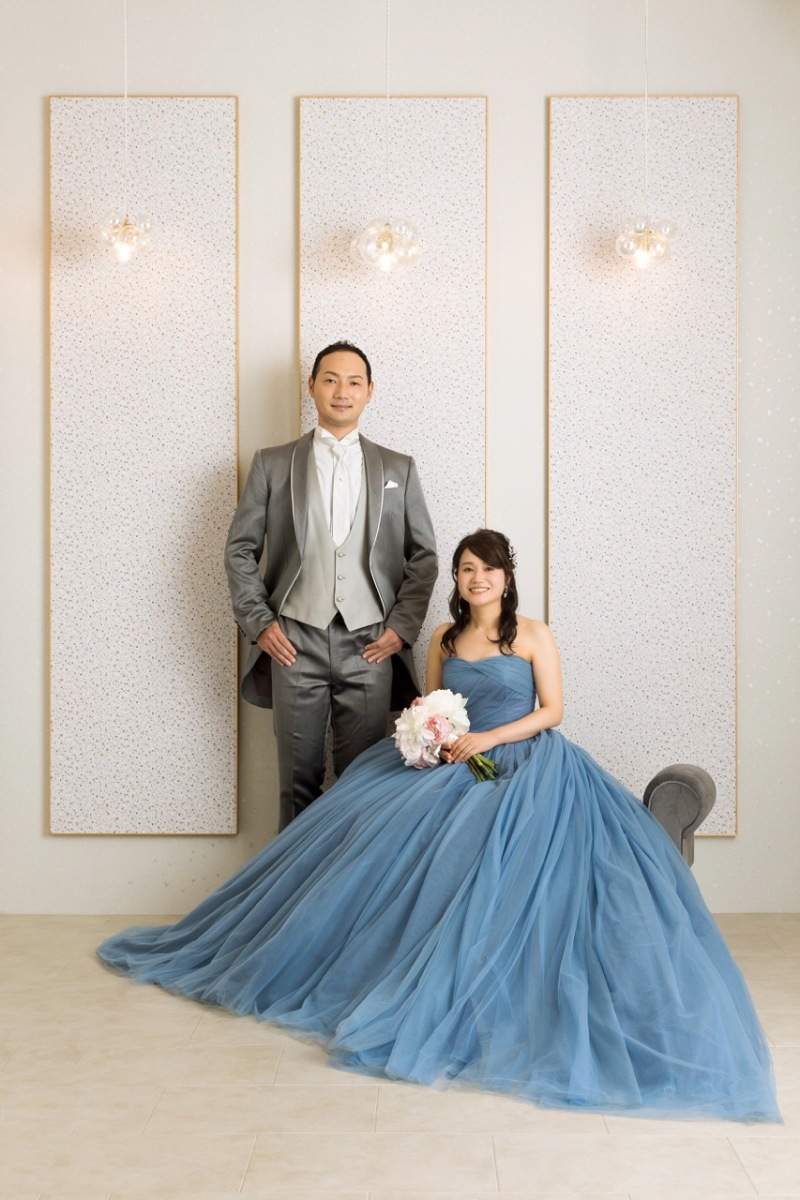 カラードレスは大好きな水色を