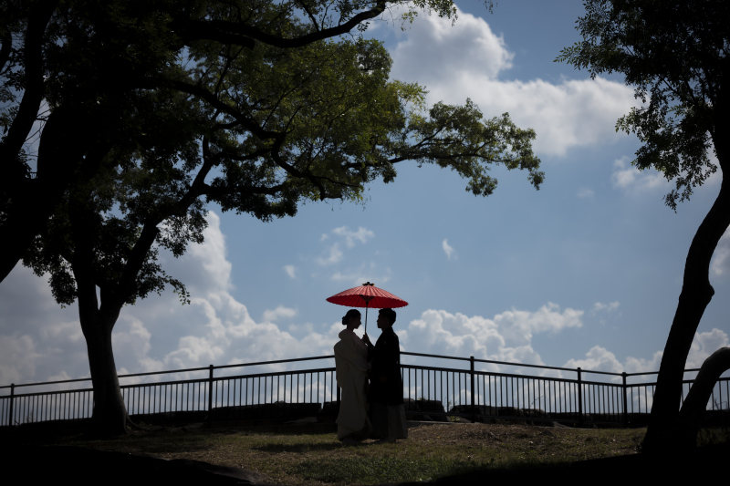 自然の中でのシルエットショット