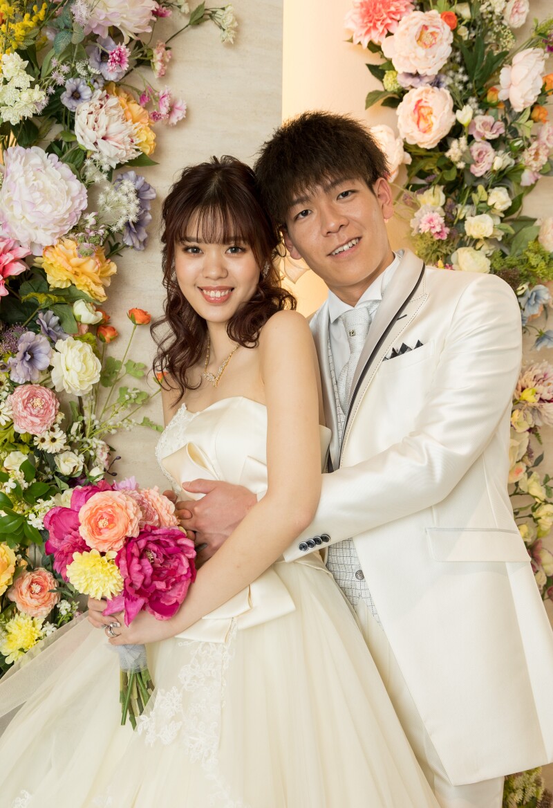 お花に囲まれて