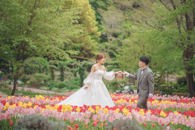 チューリップ畑で