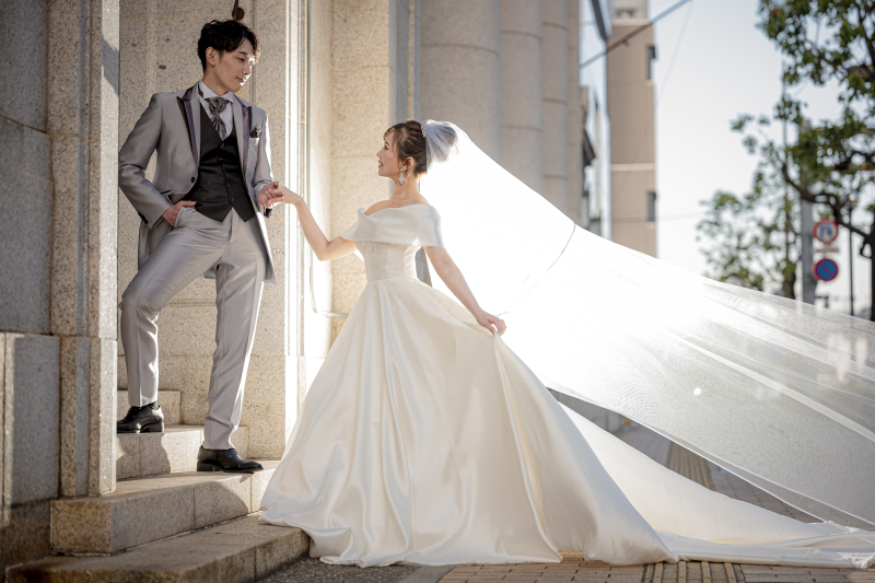 ロングヴェールを生かした一枚