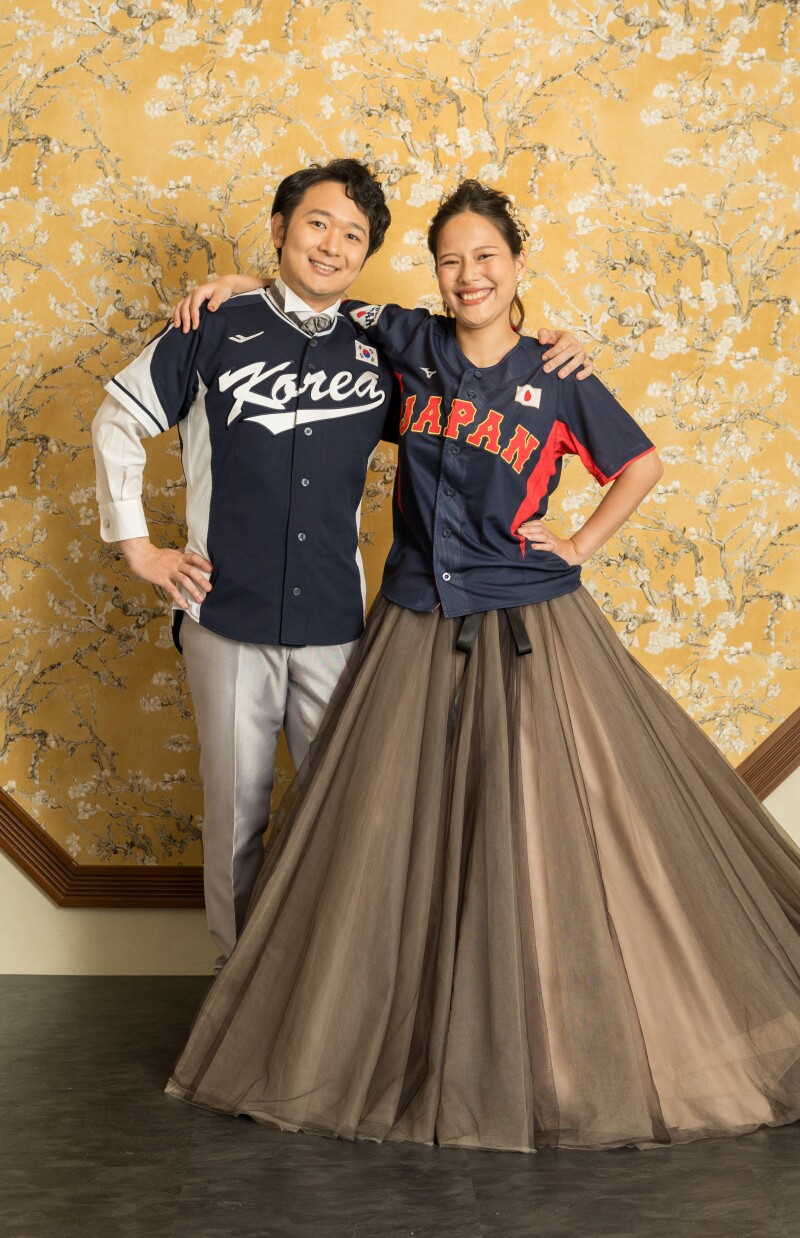 肩を組んでにっこりショット