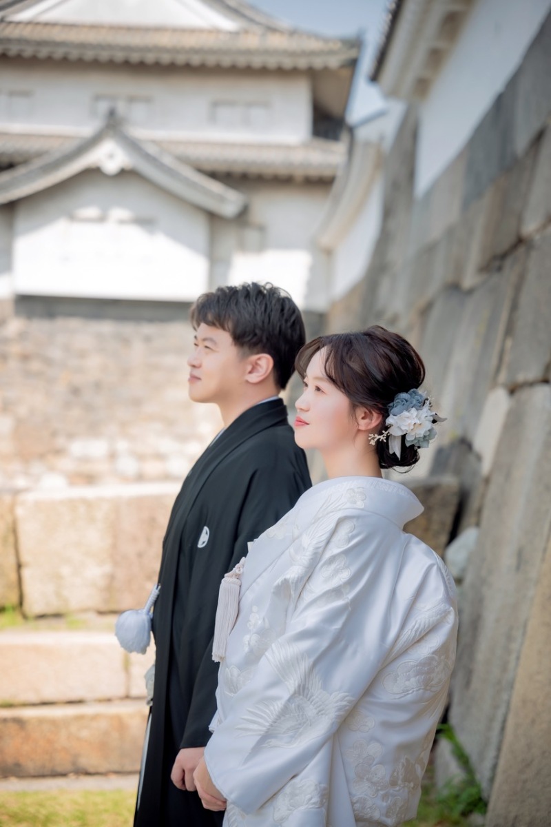 桜と、大阪城。