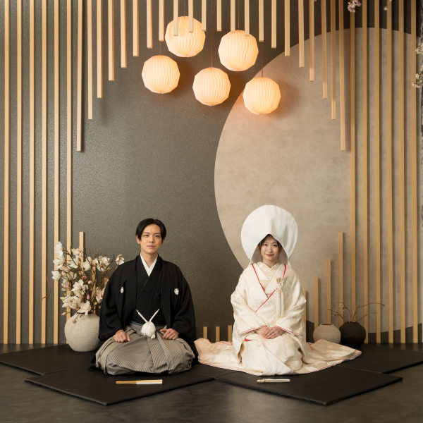 綿帽子をつけて♪