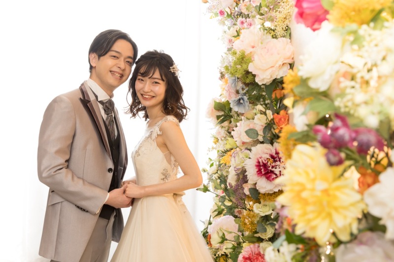 お花に囲まれて