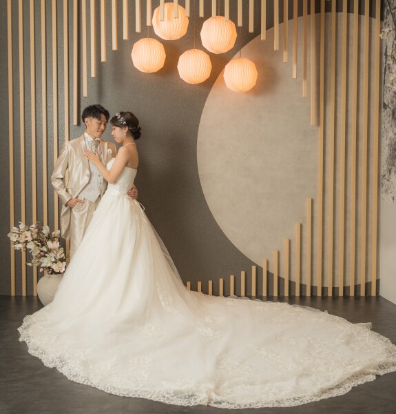 ロマンチックな寄り添いショット