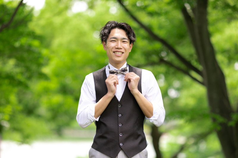 ご新郎様笑顔のソロショット!