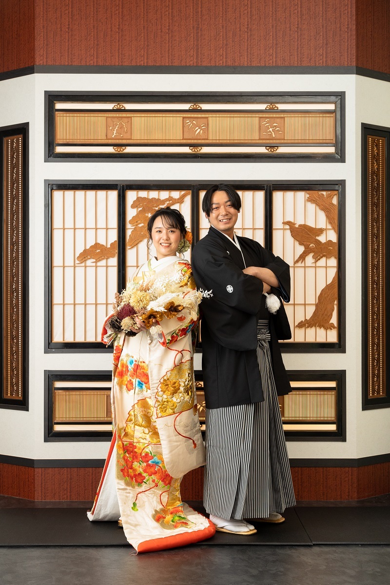 和装衣裳での障子の背景は当店で人気です