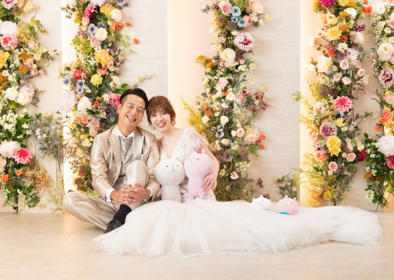 お二人の思い出のぬいぐるみと一緒に