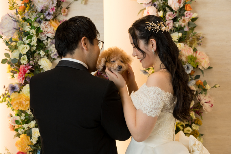 洋装でもワンちゃんと♡