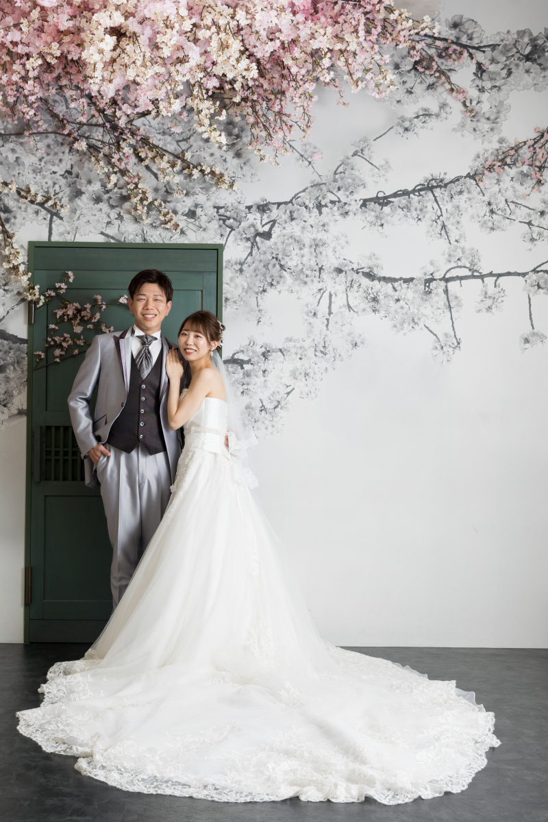 桜の背景で美しく！