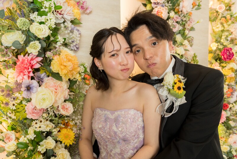 お花に囲まれて