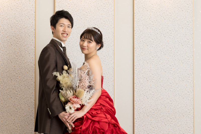 ブーケを持って