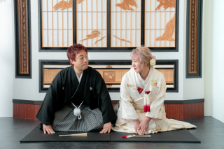 スタジオ撮影　シーンを変えてお二人の雰囲気を撮影⭐︎