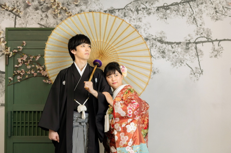 まずは和傘ショット