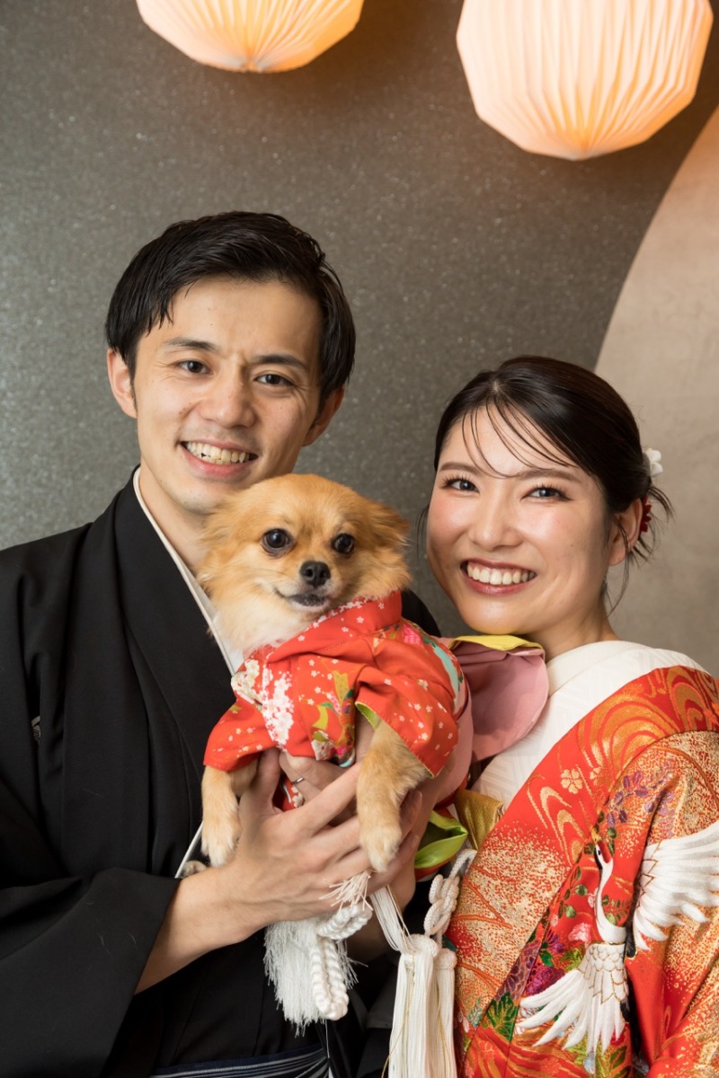 ワンちゃんと３ショット