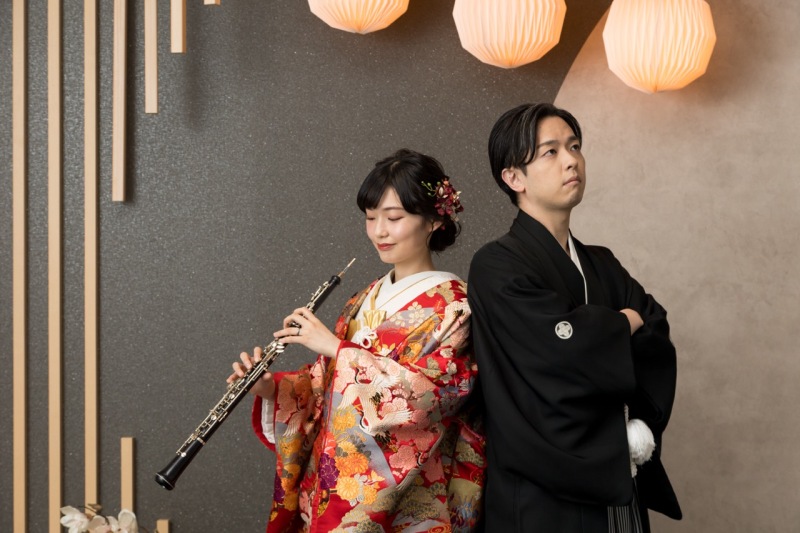 持ち込みの楽器を使って【和装&洋装スタジオ撮影】