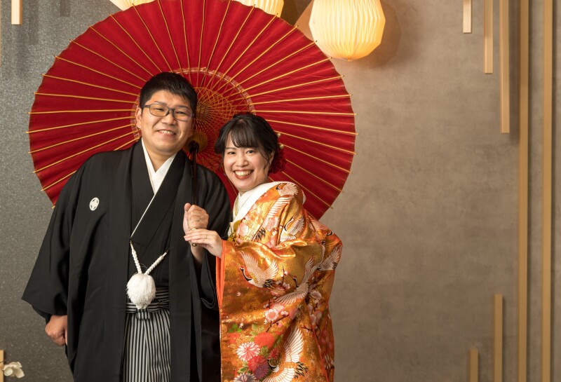 素敵な笑顔で相合傘