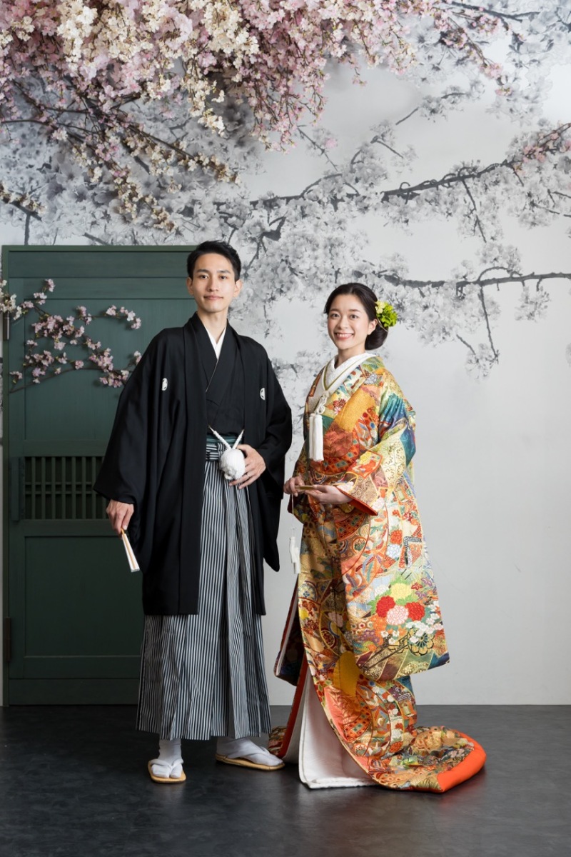 色打掛に掛け替え