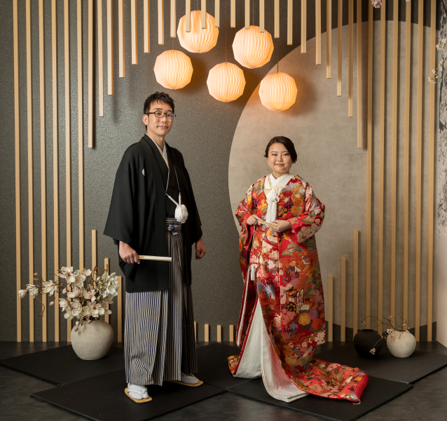 スタジオで和装撮影スタート