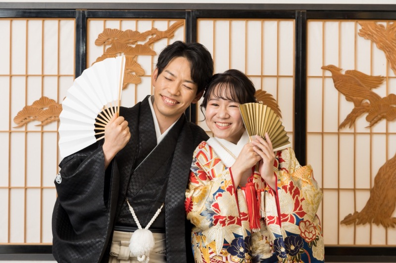 扇子の可愛いショットを