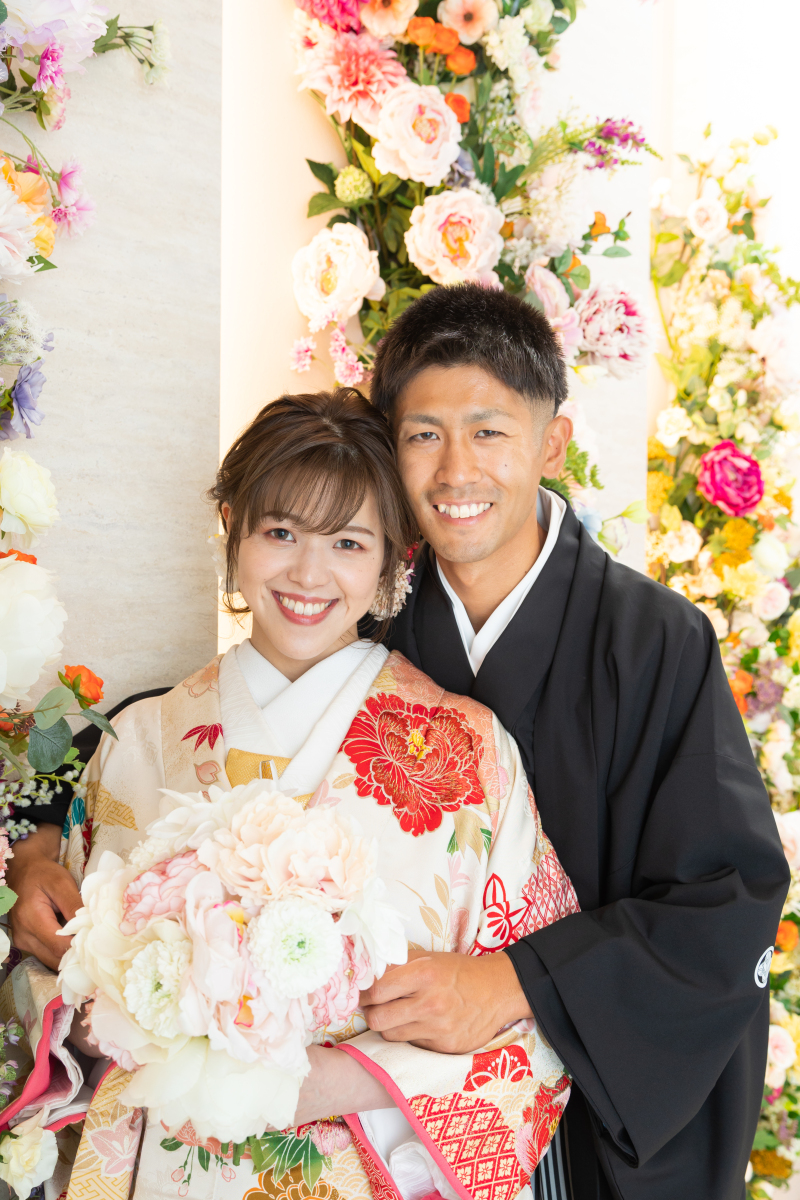 お花に囲まれて