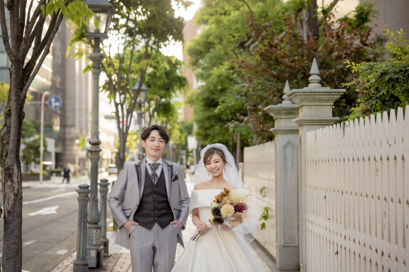 夕日をバックに素敵な一枚