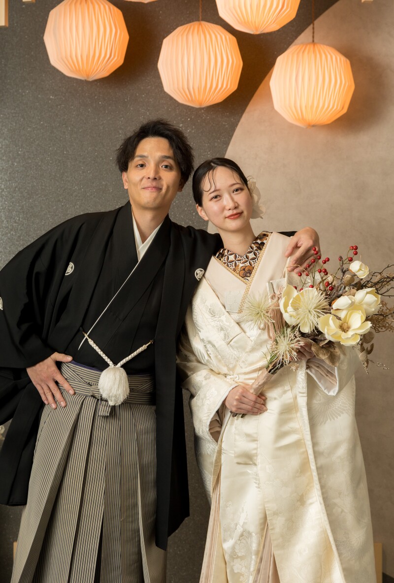 お洒落な白無垢コーデで撮影スタート♪