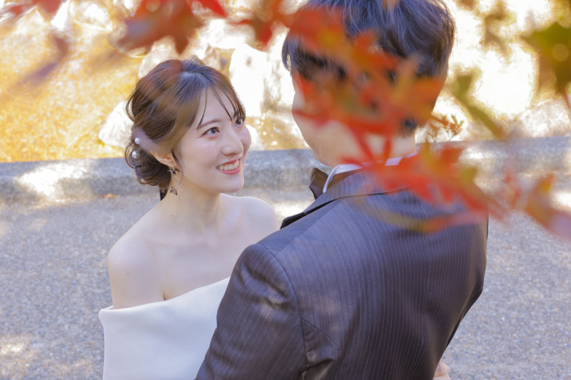 ご新婦様の自然な笑顔をパシャリ