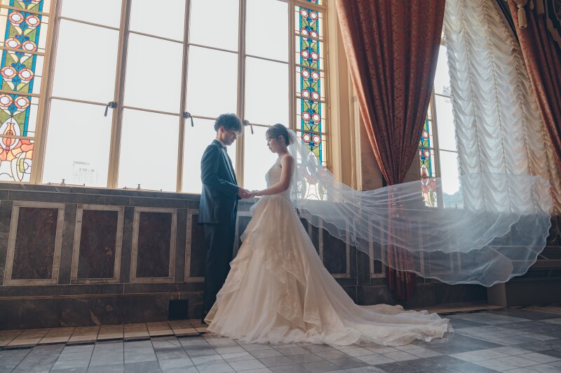 ベールをふわっと