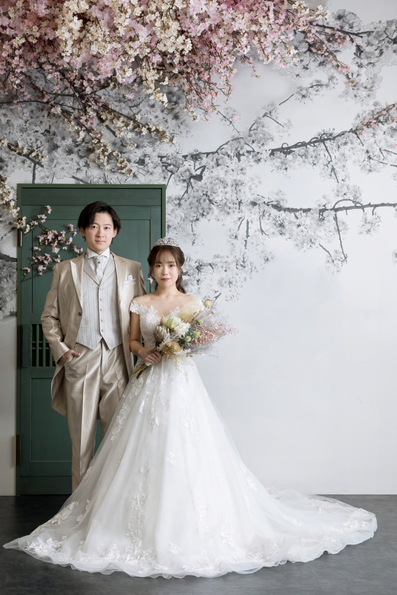 桜の下ショット