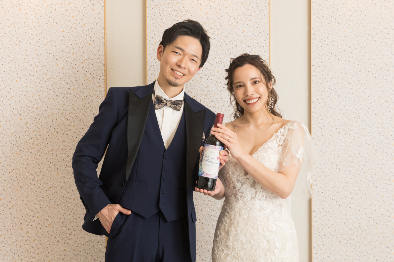 思い出のワインボトルとの撮影!