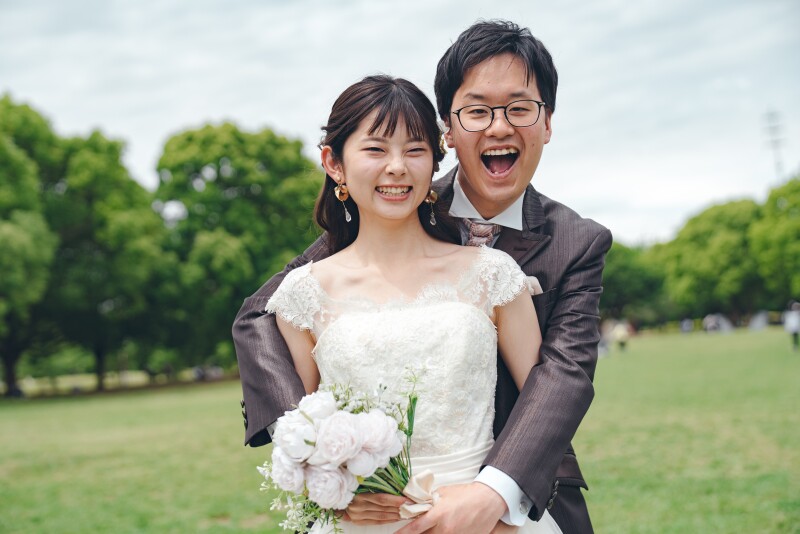 バックハグでにっこり♡