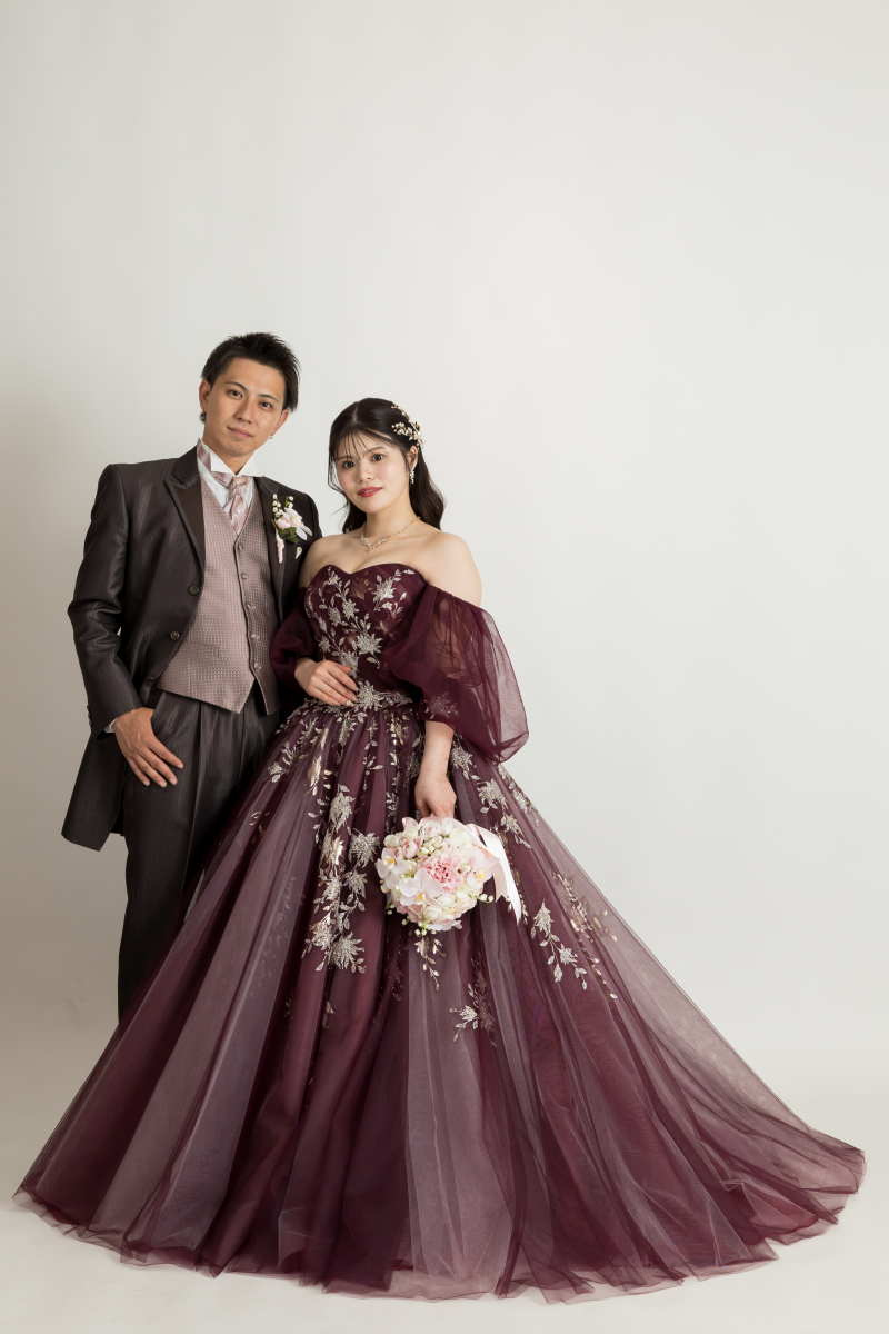 最後はカラードレスで撮影