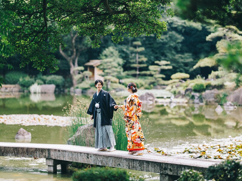 【衣裳追加料金なし】期間限定7万円オフ 全データ100カット+12Pアルバム+細身加工付き!慶沢園ロケーション撮影