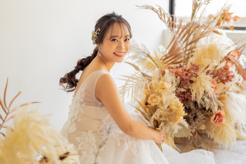 お花に囲まれて、