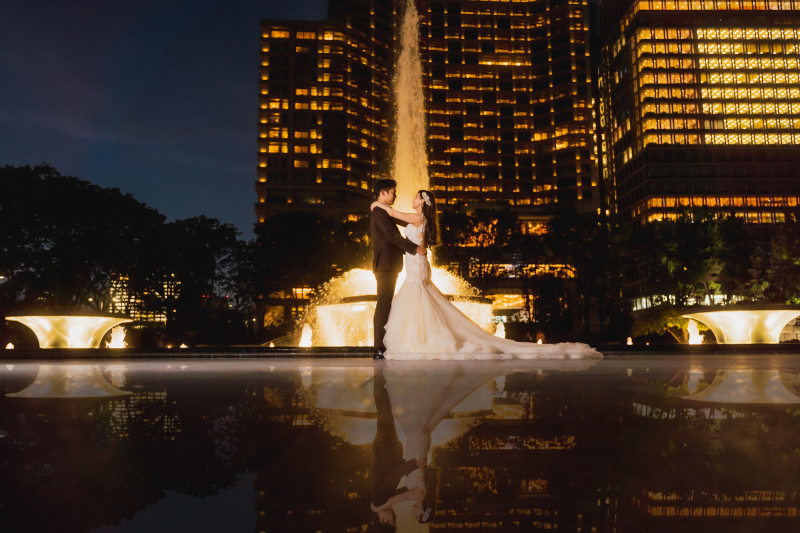 ナイト撮影は噴水公園から。