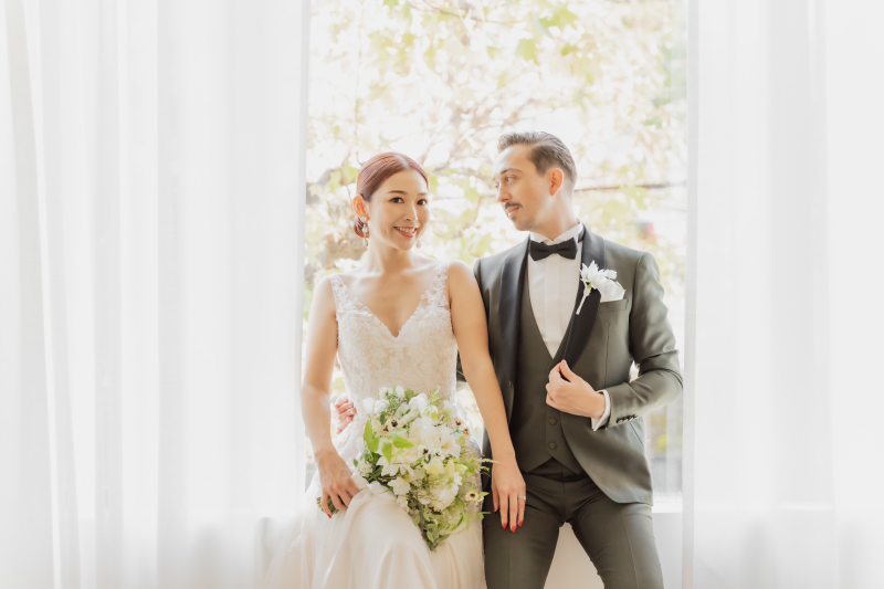 ブーケ、ブートニア、アクセサリーの追加料金なし